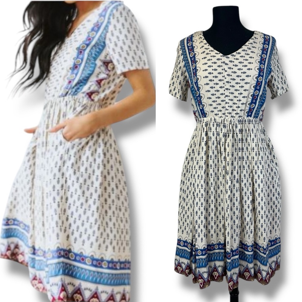 Journey Five Bohemian Floral Print Dress M